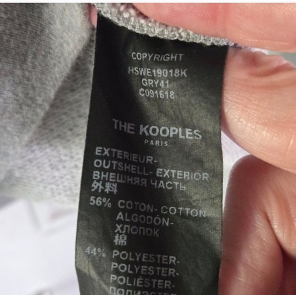 The Kooples Gray Skull Patch Hoodie Small - Picture 5 of 7